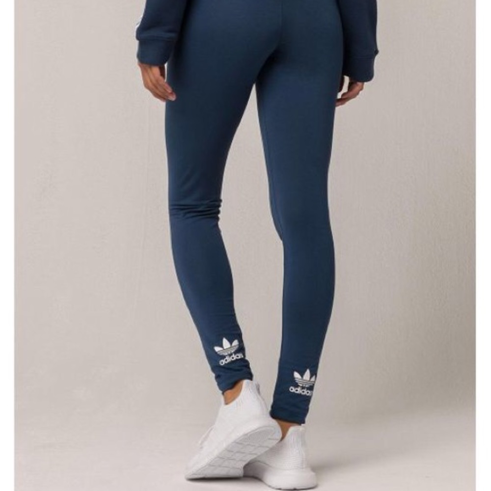 Adidas Navy Blue Trefoil Leggings
